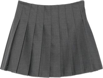 Self Portrait Grey Pleated Mini Skirt