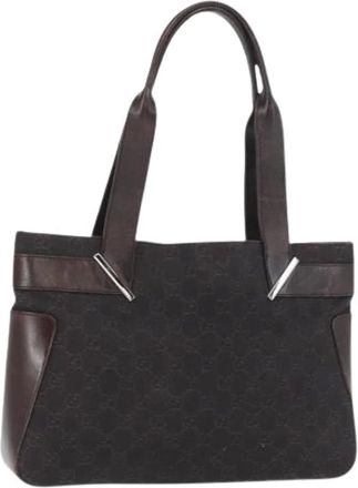 Gucci Pre-owned Tote Bags, female, Brown, Size: ONE SIZE Pre-owned Canvas Tote Bag
