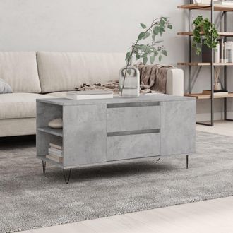 vidaXL Vidaxl - Mesa De Centro Madera Ingenier&iacute;a Gris Hormig&oacute;n 102x44,5x50 Cm