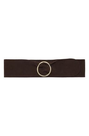 Mango Obi Suede Belt in Chocolate at Nordstrom, Size Medium