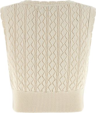 Vivienne Westwood Womens Beige Cotton Sleeveles T-Shirt