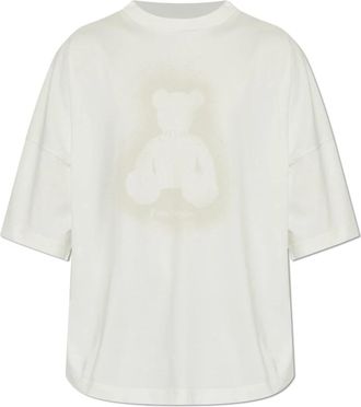Palm Angels T-shirt met bedrukt logo - Heren - T-shirts - Wit - XS - Katoen - Tops