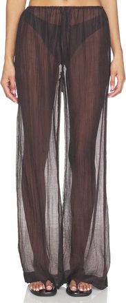 LnA Velma Sheer Pants In Chocolate/black