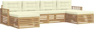 vidaXL Conjunto De Sof&aacute;s De Exterior 6 Uds. Blanco Y Crema Vidaxl