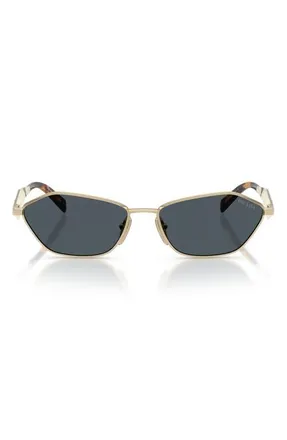 Prada 57mm Irregular Sunglasses in Pale Gold /Dark Grey at Nordstrom