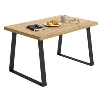 Dmora Dmora - Mesa Fija Campello, Mesa De Comedor Multiusos, Mesa De Comedor O Cocina Rectangular, 140x90h75 Cms, Roble Nodi