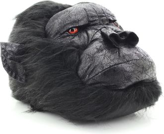 Generic Unisex Novelty Animal Face Black Gorilla Slippers (Black, UK Footwear Size System, Adult, Men, Numeric, Medium, 13)