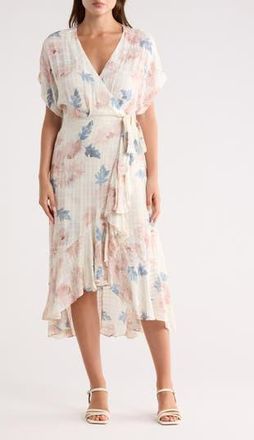 Lovestitch High Low Wrap Dress in Mocha/Teal at Nordstrom Rack, Size Medium