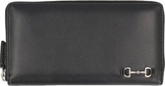 Gucci 25 Horsebit Zip Around Wallet Black 846954-AAFP1-1000