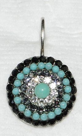 Mariana Womens Zanzibar Starburst Earrings In Clear / Black/ Blue