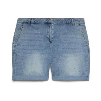 Fiorella Rubino Dames, Korte broeken, Blauw, Maat: 5XL Denim