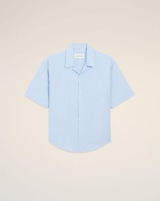 Ami Blue Cotton Short Sleeve Ami De Coeur Boxy Shirt Blue - 36 - for Men