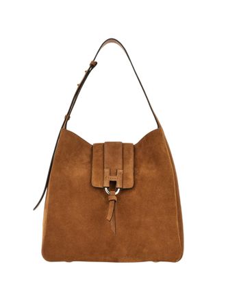 Hogan Borsa Medium Brown Suede Shoulder Bag
