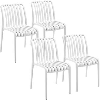TecTake Garden chairs Alcudia - durable, stackable & weather-resistant in Cream | Size: 4 Person