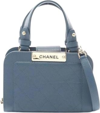 Chanel Pre-owned Matelasse Handtas - Dames - Vintage Handtas - Blauw - ONE Size - Leer - Vintage