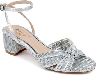 Badgley Mischka Hudson Ankle Strap Sandal in Silver at Nordstrom, Size 5.5