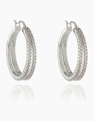 Cachet London Womens Cachet London Daniela Large 18mm Silver Hoop - Silver/Silver