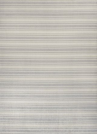Jonathan Y Designs Fawning Two-Tone Striped Classic Low-Pile Machine-Washable Cream/Light Gray Area Rug