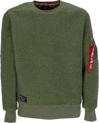 Alpha Industries Sherpa Crewneck Sweatshirt Salie Groen - Heren - Sweatshirts - Groen - S - Polyester - Hoodies & sweatvesten