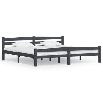 Berkfield Home Bed Frame Dark Grey Solid Pinewood 200x200 cm
