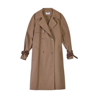 Moschino Trench Coats, female, Brown, Size: M Impermeabile Tie Me
