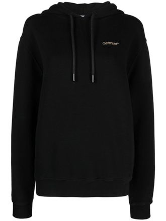 Off-white Felpa a righe con cappuccio - Nero
