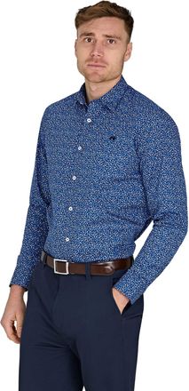 Raging Bull Raging Bull Mens Long Sleeve Flower Bud Cotton Poplin Shirt / Navy - Size X-Large