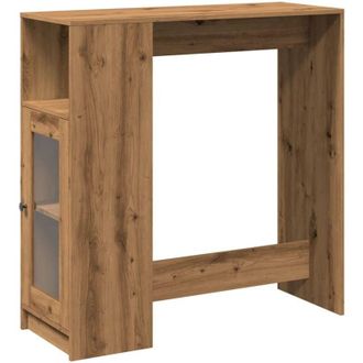 vidaXL Tavolo Bar con Rastrelliera Rovere 101x40x103,5 cm Multistrato vidaXL