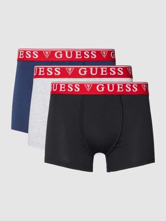 Guess Trunks mit elastischem Bund Modell BRIAN HERO im 3er-Pack in Mittelgrau Melange, Größe S
