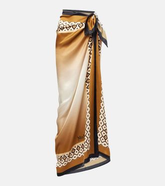 Max Mara Ottico silk beach cover-up