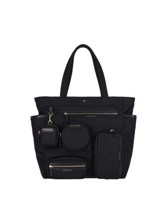 Anya Hindmarch Black Commuter Multi-Pocket Nylon Tote
