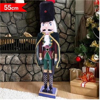 Trade Shop Trade Shop - Soldato Schiaccianoci Di Natale In Legno Altezza 55 Cm Decorazioni Natalizie