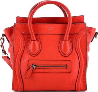 Celine Luggage Bag Grainy Leather Nano crossbody bag - Rood