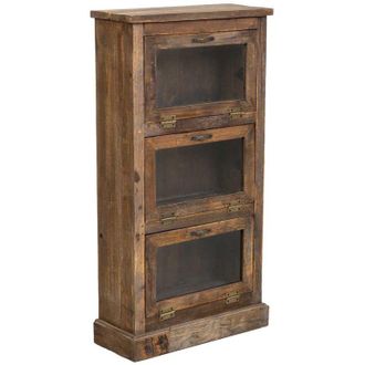 Wanderlust Deco Armario De Madera Marr&oacute;n De 3 Puertas 50x20x95h Cm