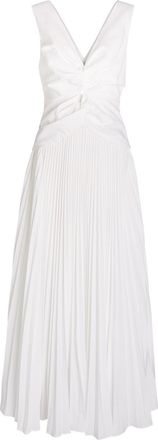 Jonathan Simkhai Vivianne V-neck Pleated Woven Midi Dress - White - 12 (UK16 / XL)