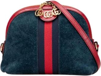 Gucci Pre-owned Cross Body Bags, female, Blue, Size: ONE SIZE Pre-owned Suede crossbody-bags