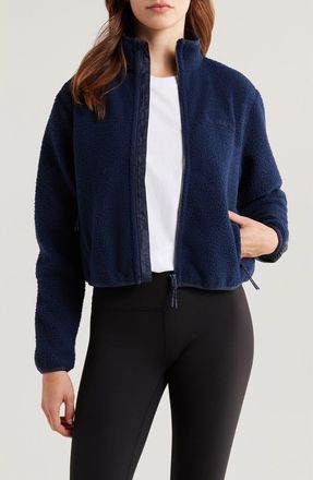 Halfdays Chapelle Water Repellent Fleece Jacket in Navy at Nordstrom, Size X-Small