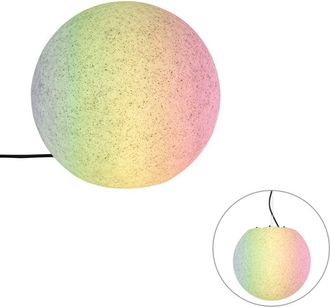 QAZQA Qazqa Moderno L&aacute;mpara De Exterior Inteligente Gris 35 Cm Ip65 Con Led - Nura Pl&aacute;stico Esfera Adecuado Para Led Max. 1 X 8.5 Watt