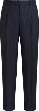 Brunello Cucinelli Leisure fit trousers with pleats in Navy Blue at Nordstrom, Size 56 It