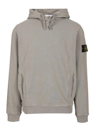 Stone Island Organic Cotton Hoodie Sweatshirts Grey-Uomo