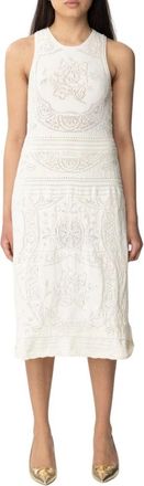 Twinset Delicate gebreide midi-jurk - Dames - Casual kleedjes - Wit - S - Kleedjes