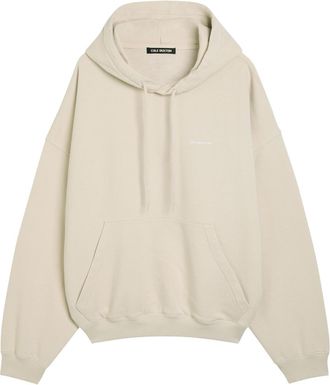 Cole Buxton Logo-embroidered Hooded Cotton-blend Sweatshirt - Sand - XL