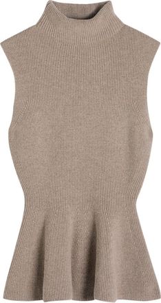 Róhe Sculptural Wool and Cashmere-blend top - Taupe - 42 (UK14 / L)