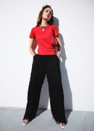 Mango Pantaloni dritti fili nero - Donna - 38 - MANGO