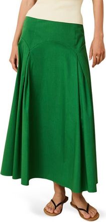 Solid & Striped The Gael Pleated Maxi Skirt in Tennis Green at Nordstrom, Size X-Small