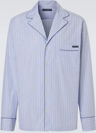 Dolce & Gabbana Striped cotton and silk poplin pajama shirt