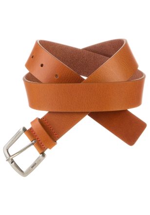 HUGO BOSS Lederg&uuml;rtel HUGO Gordy Sz35, Herren, Gr. 11,5, medium braun 215, Leder, unifarben, G&uuml;rtel Lederg&uuml;rtel, mit Logopr&auml;gung an der Schliesse