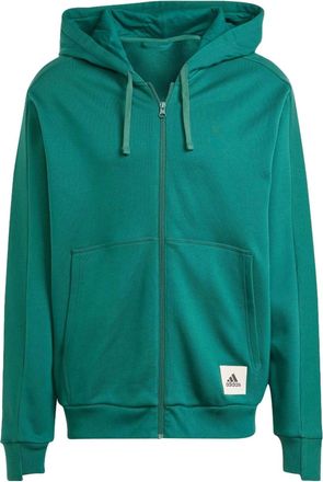 adidas Lounge French Terry Full-Zip Sweatshirt Collegiate Green IQ3427