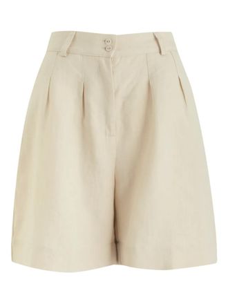 Casa Raki Cristina linen shorts - Neutrals