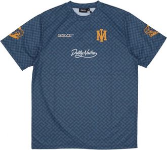 Dolly Noire Blauwe Mannen Tee met Screen Printing - Heren - T-shirts - Blauw - L - Katoen - Tops